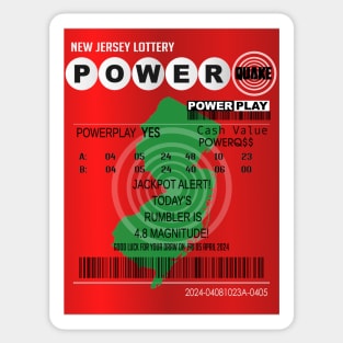 04-05-2024 Earthquake NJ Power Quake Lottery Ticket Sticker